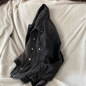 Black Jean Jacket - oversized - XS